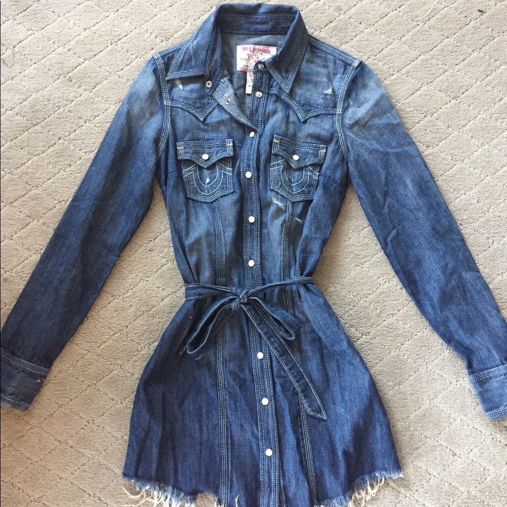 True religion short jean dress